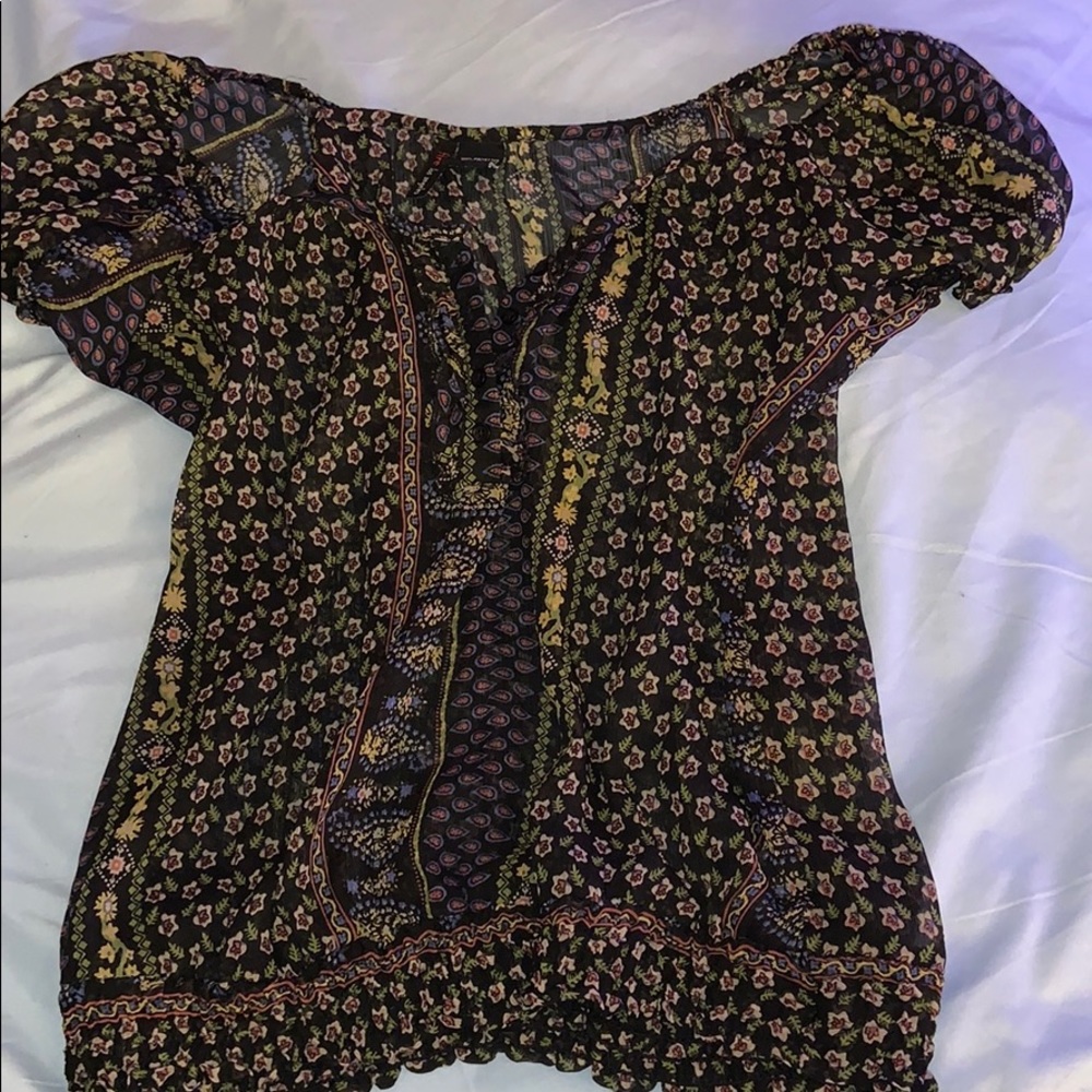 Floral Mesh Over-Shirt - Size Medium